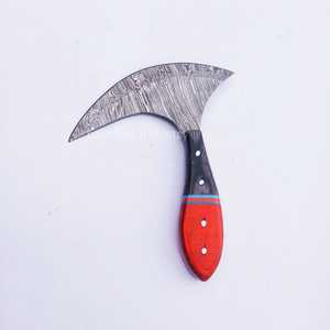 Diseño único Ullu cuchillo hecho a mano Damasco Chef cocina Ullu cuchillo Pakka mango de madera con Funda de cuero - Product Image 3