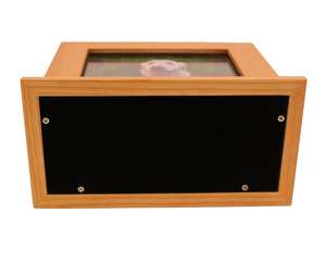 Urne photo en bois de chêne artisanale avec gravure personnalisée, urne en bois pour photo d'animal de compagnie, urnes de crémation - Product Image 3