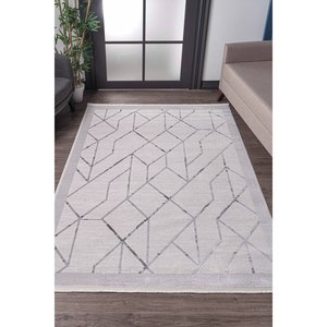 Tapis d'intérieur universel moderne gris Netline A0301 80x150 cm Fibres synthétiques durables Non-muants Facile à nettoyer Home Depot - Product Image 3