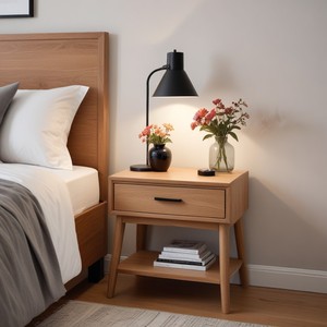 โต๊ะข้างเตียงไม้ธรรมชาติสไตล์วินเทจโต๊ะข้างเตียงทำจากไม้ - Product Image 6