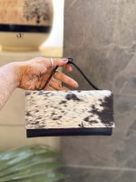Nouveau Portefeuille Pochette en Cuir de Vachette de Créateur 2026 Noir Tendance en Cuir de Vachette à Poils – Idéal Cadeau pour Femme