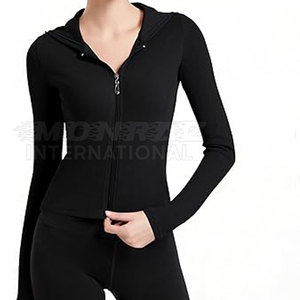 Haut de sport à manches longues et à capuche pour femme, en molleton compressif, automne, sweat à capuche personnalisé OEM avec couleurs et tailles sur mesure - Product Image 1