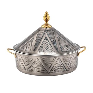 หม้ออุ่นอาหารแบบอาหรับ AWO Casserole ดีไซน์คลาสสิก ผลิตจากโลหะ เป็นมิตรกับสิ่งแวดล้อม ขนาดเส้นผ่านศูนย์กลาง 24 ซม. เหมาะสำหรับงานแต่งงานและงานเลี้ยง - Product Image 3