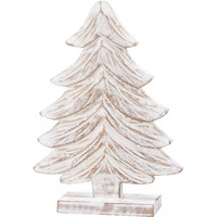 Ensemble d'arbres de Noël artificiels en bois sculpté rustique, légers, pour table