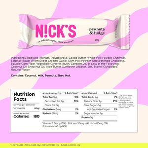 Barres chocolatées Keto N!CK'S aux cacahuètes et fudge, lot de 15 (40g chacune) - Product Image 3