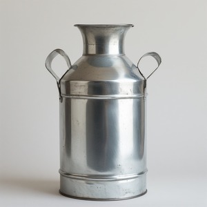 Lata de leche decorativa de metal galvanizado con acabado liso, ideal para cafés caseros clásicos e interiores al aire libre - Product Image 2