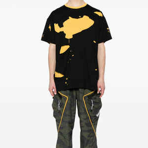 เสื้อยืดแบบสวมหัวสีดำโอเวอร์ไซส์ใส่ได้ทั้งชายและหญิงผ้าคอตตอน100% กันทรายไหลรุนแรงสไตล์ฮิปฮอปต้นทุนต่ำสำหรับผู้ชาย - Product Image 5