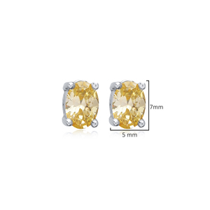 Citrine CZ Pierre 5x7mm Baguette Rectangle Boucles D'oreilles Turc Fabriqué À La Main En Gros 925 Bijoux En Argent Sterling - Product Image 2