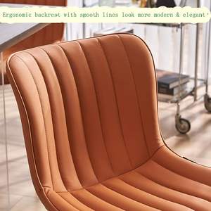 Dining <b>Chairs</b> Set of 2 Camel Mid Century Modern Kitchen <b>Chairs</b> Armless Faux Leather <b>Upholstered</b> Dinner Side <b>Chair</b> with Back - Product Image 4