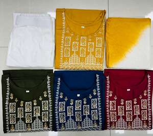 Ethnic Clothing Pure Cotton with Embroidery Lining <b>Mens</b> and Womens Kurti <b>Kurta</b> Set for Part Wear Use From India - Product Image 4