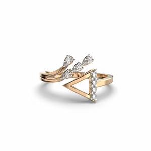 Bague en or jaune massif 14 carats laboratoire créé diamant or bande de fiançailles F couleur VS1 clarté pour la fabrication de bijoux cadeau pour elle - Product Image 1