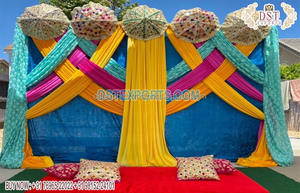 Telones de Fondo Lisos Multicolores para Escenario de Boda, Hermoso Telón de Fondo para Ceremonia de Sangeet, Colorido Telón de Fondo para Noche de Mehndi - Product Image 6