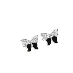 Trendy Butterfly Designed Women's Fine Jewelry Studded 925 Sterling Silver Earring for Occasional Wear at Low Prices