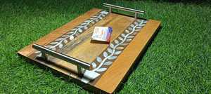 ถาดหูจับทำจากไม้ลายหอยมุกธรรมชาติสุดหรูถาดเสิร์ฟขนมวันเดือนรอมฎอนมูบารัก - Product Image 6