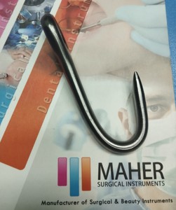 Crochet à œil Sharp S/S également disponible en acier inoxydable émoussé Instrument vétérinaire par Mahersi - Product Image 3