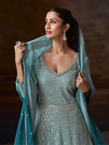 Increíble color real Georgette con bordado de lentejuelas Salwar Suit mujer fabricante de moda al precio más bajo - Product Image 3