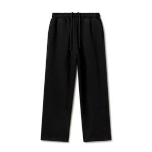 OEM personalizado 100% pantalones de chándal holgados de algodón para los hombres de pierna ancha con bordado recto Casual estilo de patrón apilado - Product Image 5