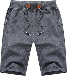 Men's Casual Cotton Jogger <b>Shorts</b> Solid Pattern Elastic Waist Drawstring <b>Zipper</b> Pockets Mid-Waist Design OEM Service Quick Dry - Product Image 1