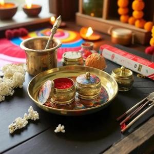 Bandejas y Frascos Pichwai al por Mayor, Arte en Plata Alemana, Diseño Art Deco, Decoración del Hogar, Recuerdo de Boda India, Regalo de Diwali - Product Image 6