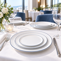 Ensemble d'assiettes en porcelaine avec logo personnalisé, vente en gros d'assiettes en céramique, OEM ODM, vaisselle pour hôtels et restaurants, fourniture directe d'usine en gros