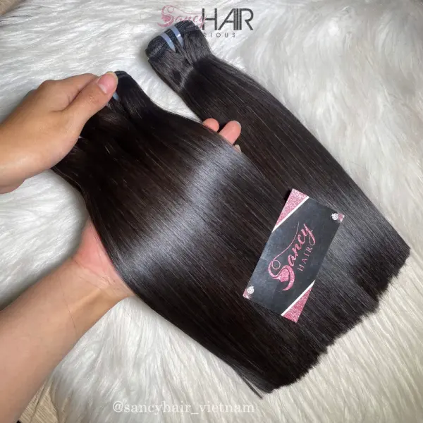 Cabelo liso de osso de trama preta natural de alta qualidade, produto mais vendido na Sancy Hair Vietnã