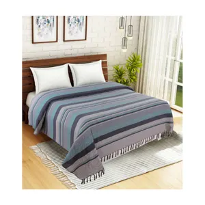 Draps de lit de luxe aux couleurs personnalisées en coton King Size Beaux draps avec taies d'oreiller