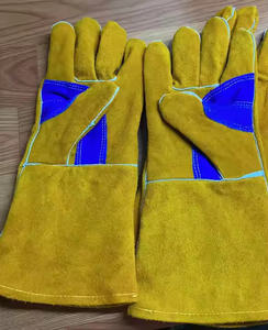 Guantes de soldadura de cuero dividido de vaca de alta calidad 2025 de 14 pulgadas, doble Palma a prueba de fuego y seguridad para el trabajo diario y el soldador - Product Image 1