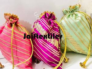 Lheriya Pattern Potli Gift <b>Bag</b> <b>Indian</b> Wedding Return Gift Potli <b>Bag</b> Handmade Potli Pouch <b>Bag</b> - Product Image 3