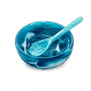 Bol de service en résine décoratif de style antique moderne, fabriqué à la main, poli, d'origine indienne, écologique, passe au lave-vaisselle - Product Image 3