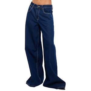 Jeans Lioness Idol dal Design Semplice, a Vita Bassa e Gamba Larga, Blu, Taglia XS, Lavabili e Traspiranti, con Logo in Vita - Product Image 1