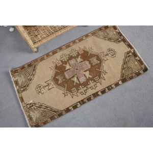 พรมตุรกีโบราณลายเรขาคณิตสีเบจสีน้ำตาลแบบดั้งเดิมผ้าขนสัตว์โพลีเอสเตอร์ขนาด1.6X3ฟุตผ้าปะต่อเป็นมิตรกับสิ่งแวดล้อมห้องรับประทานอาหารวัยรุ่น - Product Image 3