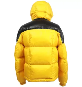 Veste matelassée épaisse à capuche de créateur surdimensionnée en duvet de bulle d'hiver noire personnalisée pour homme, veste gonflée brillante - Product Image 2