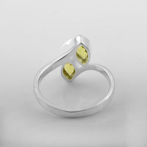 Bagues en péridot véritable Bague en argent sterling 925 Belle pierre précieuse verte taille marquise Bague éternité vermeil Bijoux de mode - Product Image 5