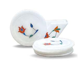 Posavasos de té de mármol elegante para el hogar, juego de posavasos de té de mármol hecho a mano, posavasos de té de mármol de lujo para bebidas de Artisan Craft - Product Image 3