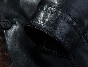 Chaqueta Bomber de piel de oveja genuina para hombre B3 marca personalizada invierno alta calidad cuero Real Haus Industries - Product Image 4