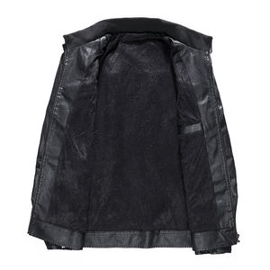 Veste en cuir véritable pour homme automne-hiver - Meilleure qualité respirante, écologique, antibactérienne, logo frontal - Product Image 4