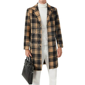 <b>Men</b> Long Coat Thick Warm Casual Winter Coat <b>Men</b> Long Coat Modern Stylish Wool Blend Outerwear <b>Men</b> Long Coat - Product Image 3