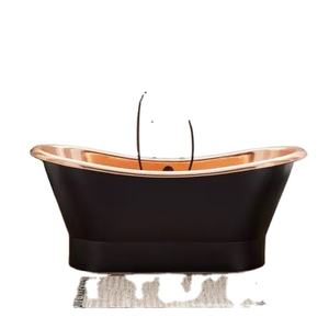 Bañera de cobre de base inclinada martillada a precio barato y asequible Venta caliente para Villa de lujo en acabados de pátina de la India - Product Image 1