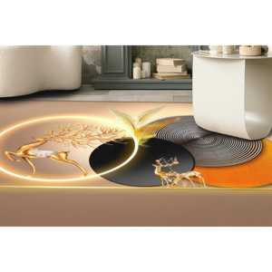 Tapis imprimé cerf abstrait : Décoration artistique moderne pour salle à manger et couloir, tapis fin non tissé - Product Image 3