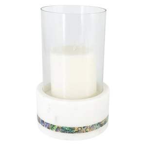 Wholesale suppliers of latest design <b>tealight</b> candle <b>holder</b> creative quality gray MOP white marble and <b>glass</b> candle <b>holder</b> - Product Image 4