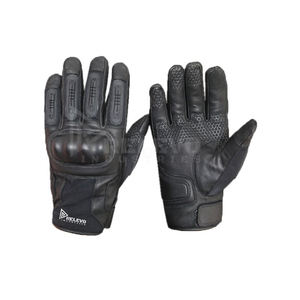 Guantes Largos de Motocicleta con Protección Personalizada Negros, Guantes de Motocicleta de Cuero con Pantalla Táctil, Ropa Deportiva, Guantes de Protección para Carreras para Hombre - Product Image 1