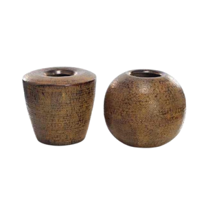 Portavelas de diseño antiguo marrón oscuro y portavelas Soporte de vela decorativo único para uso en el hogar Restaurante y hotel - Product Image 2