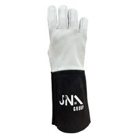 Gants de soudage Tig en cuir noir de 16 pouces Gants de sécurité respirants pour MIG TIG et forge de forge pour une utilisation en extérieur