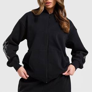 Sweat-shirts décontractés pour femmes en gros avec logo en strass personnalisé, design vintage, vêtements d'extérieur, sweat-shirt streetwear à capuche, col à capuche, hiver - Product Image 1