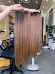 Extensions de cheveux humains Remy à trame unique, couleur naturelle droite 1b, nœuds naturels décolorés, dentelle HD, Vietnam - Product Image 2