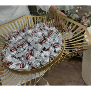 Bol en métal doré de qualité supérieure pour les fêtes de mariage Table à manger Présentoir à desserts décoratif au chocolat à vendre - Product Image 2