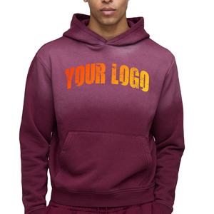 OEM/ODM Heavy Acid Wash Hoodies para hombres 400GSM Custom DTF Impreso Logo Streetwear Cómodo Hombre Hoody - Product Image 1