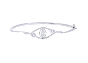 Elegance 0.25Ct Baguette & Round Diamond Moissanite Bangle en Argent Sterling Vente en Gros OEM - Product Image 4