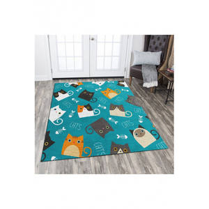 Kedi figürlü เสื่อปูพื้นสำหรับเด็กพิมพ์ลายดิจิทัล3D 487KRL1836สำหรับห้องเด็กเล่นหรือห้องนอน - Product Image 1