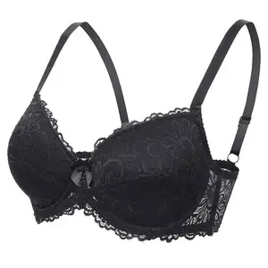 2024 New Ladies Sexy Full Cup Soft Interior G Cup Size Underwire Brassier Women Plus Size Lace Wide Shoulder Straps Bra